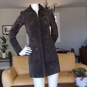 Dex suede leather coat